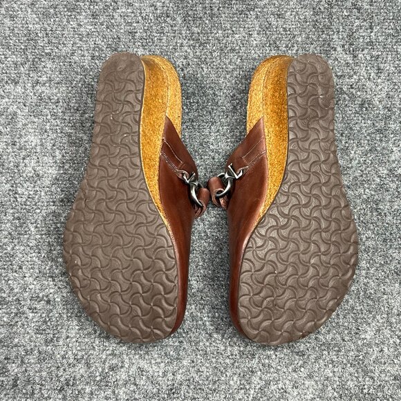 Papillio By Birkenstock Dana Wedge Clogs Women's 8 Brown Leather Slip On Sandals - Picture 10 of 13